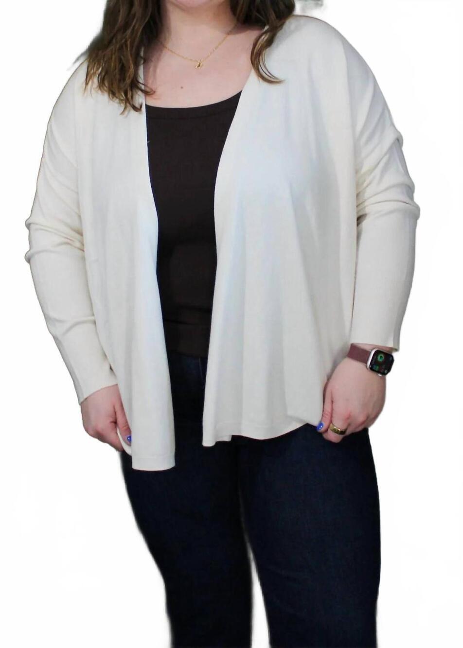 NEW CHARLOTTE AVERY open front cardigan in cream
